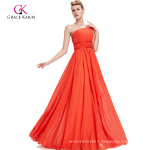 Grace Karin Une épaule perlée Long Orange Robes de soirée CL2015-1